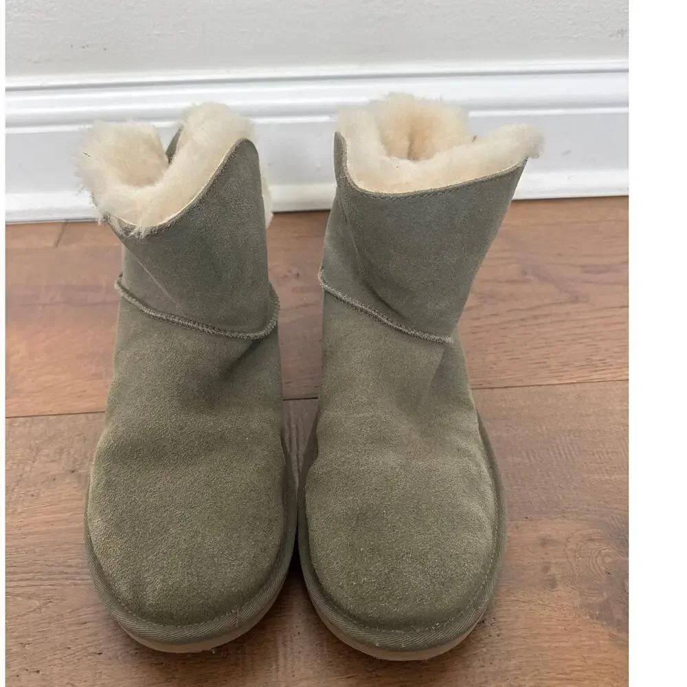 Koolaburra by UGG Remley Sherpa Lined Mini Boots Gray US 8 EU 39